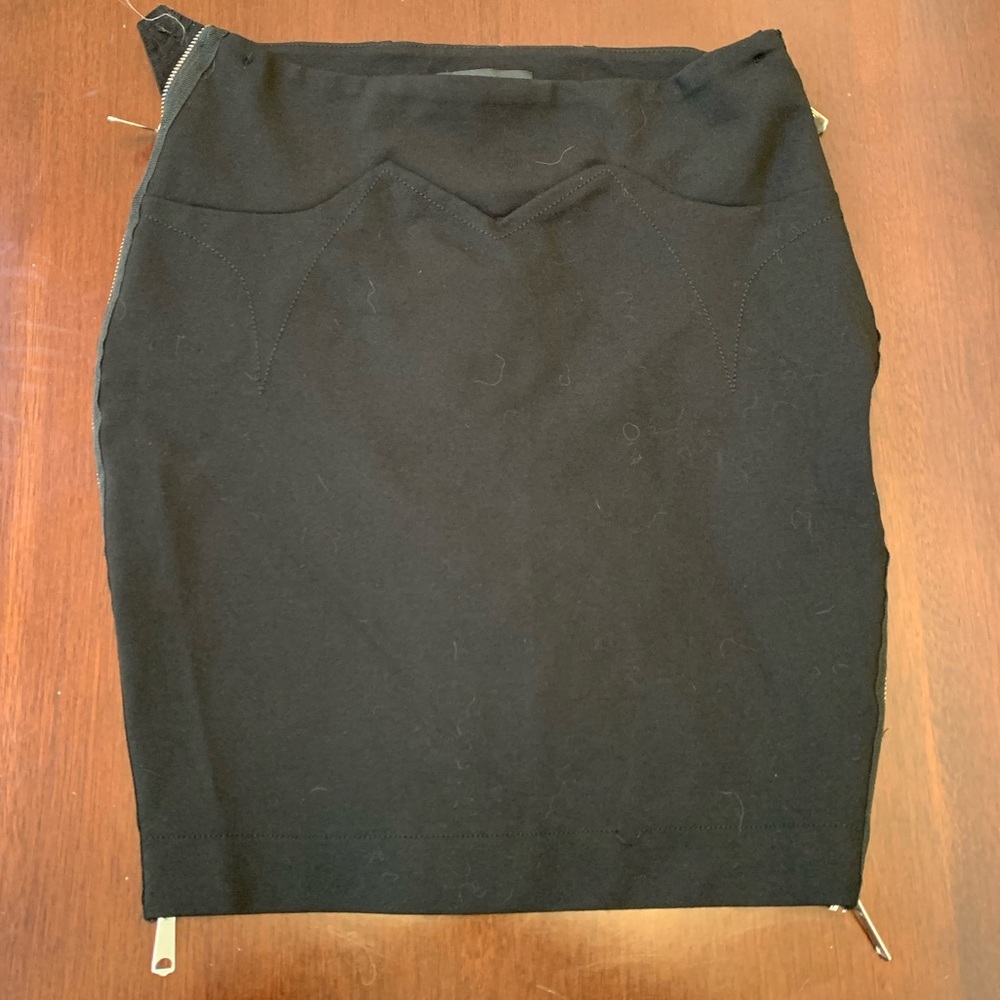 Diesel black double zipper mini skirt, 25
